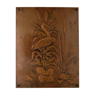 Vintage Kupferbild - Signiert - Kunsthandwerk - Ambient Design - Interieur Dekor - Bild 1 von 2