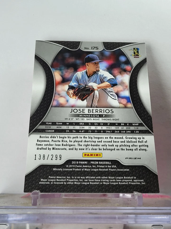 Jose Berrios Prizm  Red Mojo Prizm /299 - Image 2 of 2