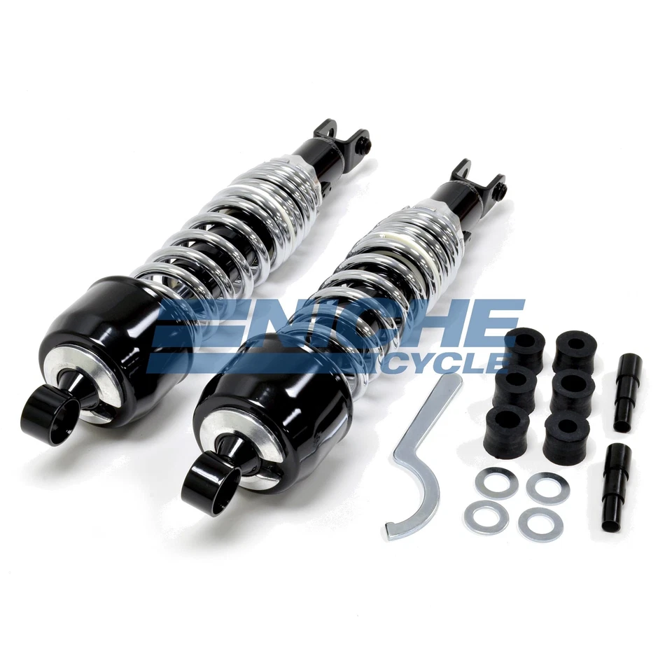 Amortiguadores traseros Honda GL1000 75-79 340 MM ojo/horquilla negro/cromo Foto 2 de 3