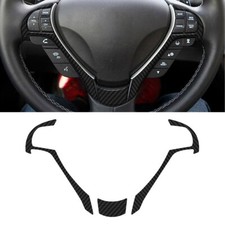 3Pcs Carbon Fiber Interior Steering Wheel Cover Trim For Acura ILX 2016-2022