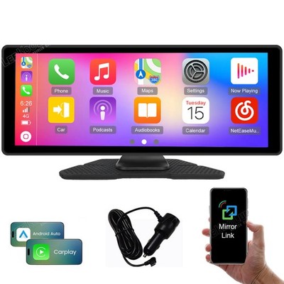 10.26'' Zoll Tragbarer Apple CarPlay Android Auto Wireless Display Autoradio +CAM