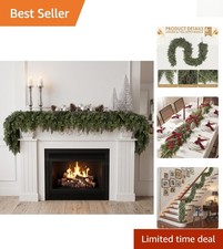Stunning 6FT Faux Cedar Garland - Realistic Christmas Greenery for Indoors
