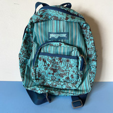 Mini Mochila Pequeña Jansport Media Pinta Azul Verde Azulado 12" x 10" Rayas