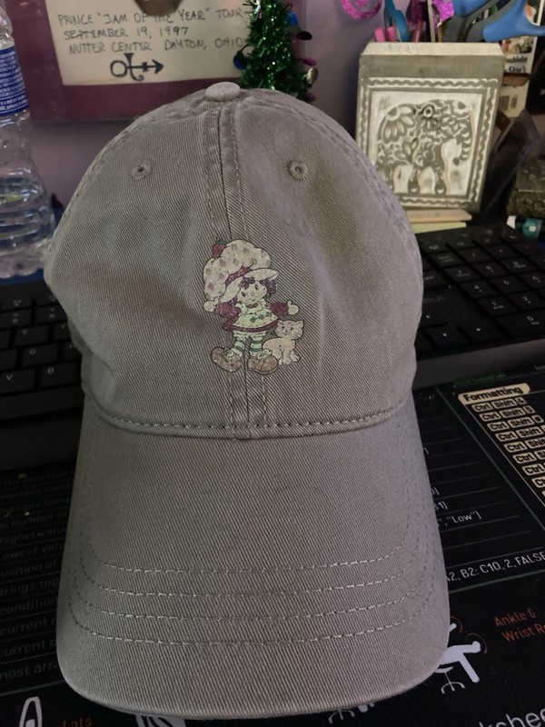 Cap America Strawberry Shortcake Gray Green Army Green Cap Adjustable New