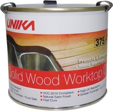 Unika Solid Wood Worktop Oil  Fast Cure & Stain Resistant Wood Treatment  Wa