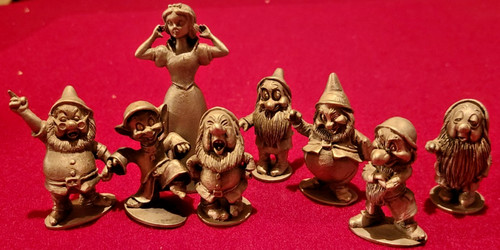 Hudson Pewter Disney Snow White & 7 Dwarfs 3" Figurines