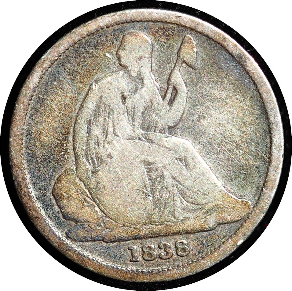 1838-O Seated Liberty DIme VG