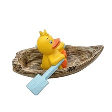 Ente im Boot niedlich Entenfigur mit Paddel bunt f&uuml;r Entensammler