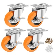 2.5 Inch Caster Wheels, Casters Set of 4,Heavy Duty Caster with Brake,Top Plate