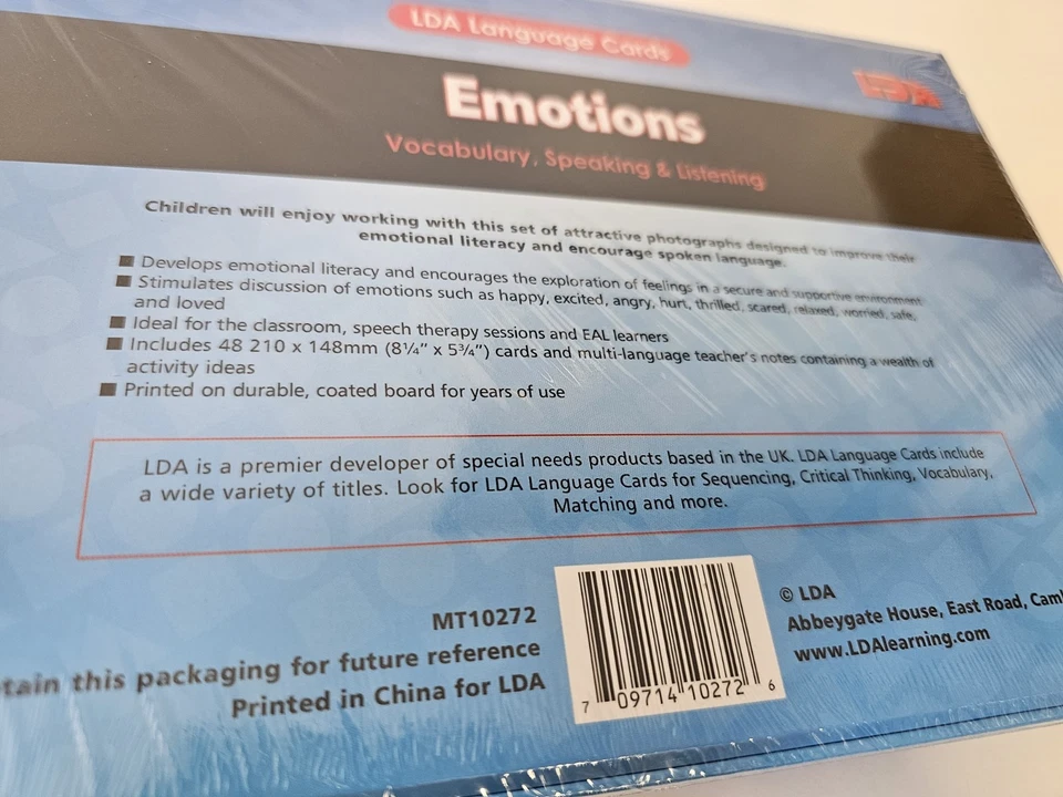 LDA Language Cards EMOTIONS - Vocabulary, Speaking & Listening - NEW - ALN/SEN - Image 3 of 3