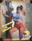 Vintage Blatz Beer Poster Sign Sexy Beer Babe Tackle A Blatz