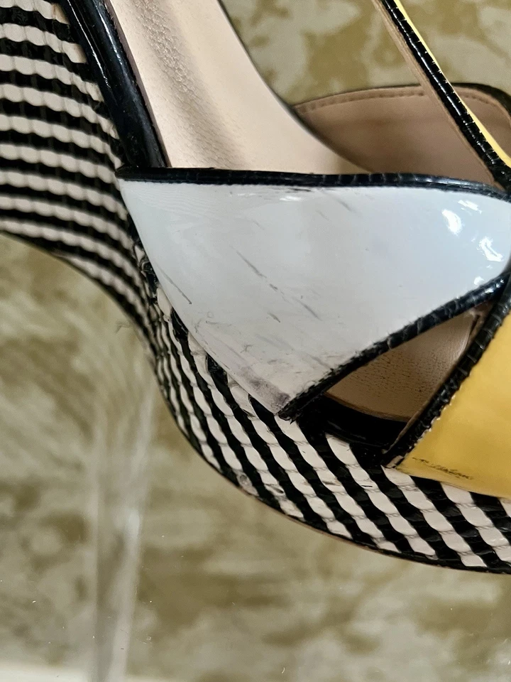 Menbur The Essence Sandalias Cuña Mezcla Amarillo/Negro/Blanco 7/40 Foto 4 de 4