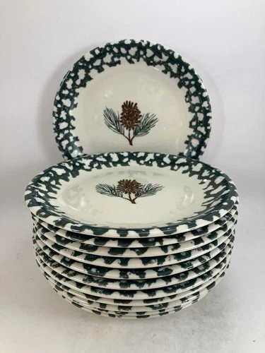Tienshan Folk Craft "Pine Cone" Salad Plates 7 5/8" [Set of 12]