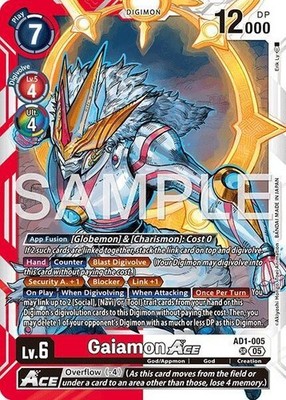 Gaiamon ACE Foil - AD1-005 NM - Digimon TCG