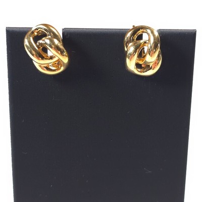 Vintage Napier Screw Back Clamp Earrings Gold Tone Knot