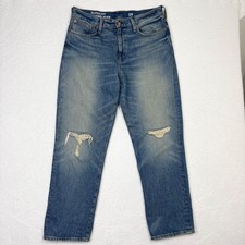 J.Crew Slouchy Boyfriend Jeans Size 29 Ripped Distressed Blue Denim Casual