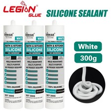 White Silicone Sealant 300g Bath Kitchen Sinks Toilets Showers Tiles Glass