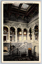 Entrance Hall Library Of Congress Washington DC Vintage Postcard