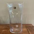 Blenko 8813s Clear Paper Bag Style Glass Vase From 1980's