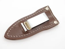 Vtg Explorer Japan Leather Belt Clip Dagger Fixed 3.3" Blade Boot Knife Sheath