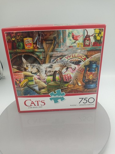 Buffalo Cats Laid Back Tom 750 Pc Puzzle 100% Complete