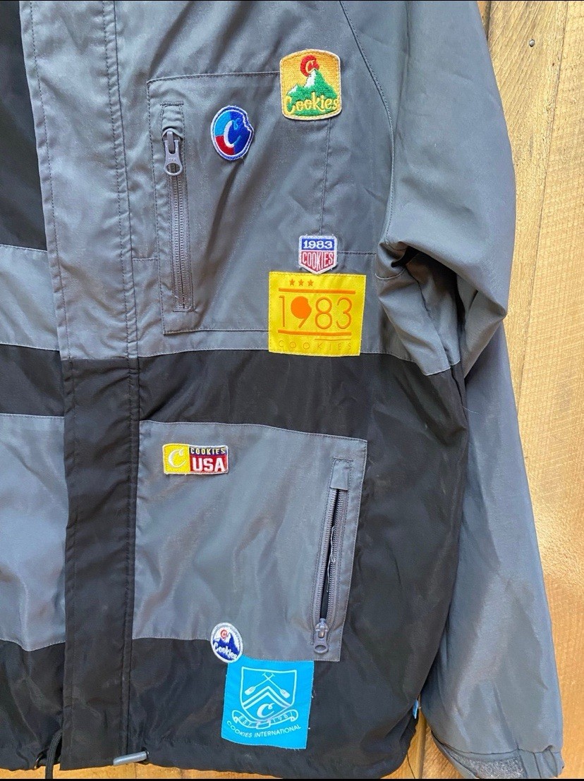 Cookies Patchwork Windbreaker Full Zip Hooded Jac… - image 2