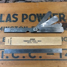 Vintage Lufkin Rule Co 6" 2111R Tempered Steel Rule w/ Sleeve