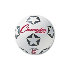 Champion Sports Size 4 Rubber Soccer Ball Black White Red for Ages 8 to 12