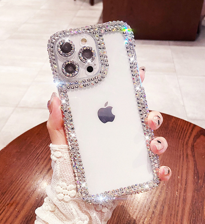 Bling Star Women Girl Rhinestone Sparkle Glitter Rubber Back