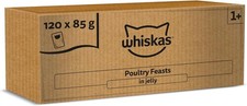 WHISKAS - Senior Wet Cat Food Pouches 120 x 85 g In Jelly Bulk Cat Food Me 3.82 per kilo