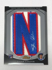 Tyler Colvin 2010 Topps Finest Rookie Auto Letter N Patch /217 Chicago Cubs Card