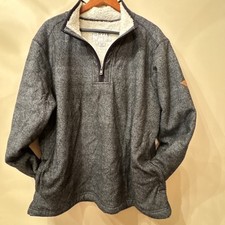 NWT ORVIS Sherpa Lined Fleece 1/4 Zip Pullover Sweater Brown Men's XXL