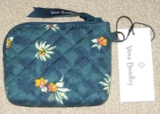 VERA BRADLEY COIN PURSE FRESH-CUT FLORAL GREEN / FLEURS NEW WITH TAGS