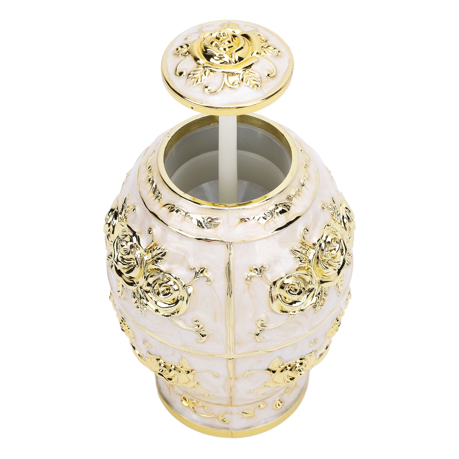 Toothpick Holder Box Innovative Metallic Color Plating Egg Shaped Flat Bottom To