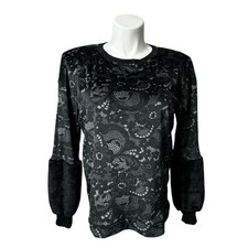 Simply Vera Women’s Large Shirt Black Long Sleevel Stylish Trendy Soft Cozy Top
