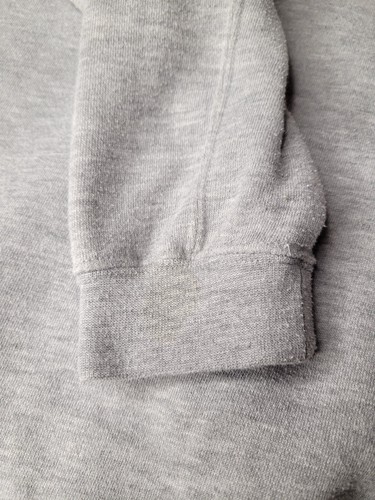 Y2K Top Felpa con Cappuccio Pesante Giovani Ragazzi XL Teschi Fiamme Croce Grigio *Macchie* - Foto 6 di 10
