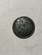 1874 British Penny Coin - Great Britain England Queen Victoria