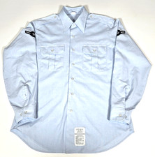USAF Men s Long Sleeve Uniform Dress Shirt Size 16/35 Military Blue 1550 A1C E3