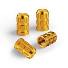 Aluminum Alloy Tire Valve Stem Caps, 4PCS Dustproof Air Caps Universal Golden