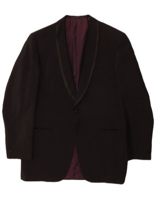 San Babila Mens Milano 1 Button Blazer Jacket UK 40 Large Black YN20