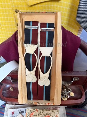 Albert Thurston RAF Stripe Braces (Suspenders) with handsewn Runners NOS