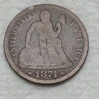 1874 Seated Liberty Dime 10C Silver Business Strike Circulated