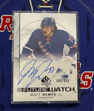 MATT REMPE RC 2024-25 UD SP 🏒Authentic Rookie Future Watch AUTO 566/999 Rangers