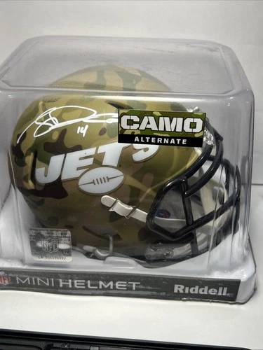 SAM DARNOLD AUTOGRAPHED SIGNED NEW YORK JETS CAMO SPEED MINI HELMET BECKETT