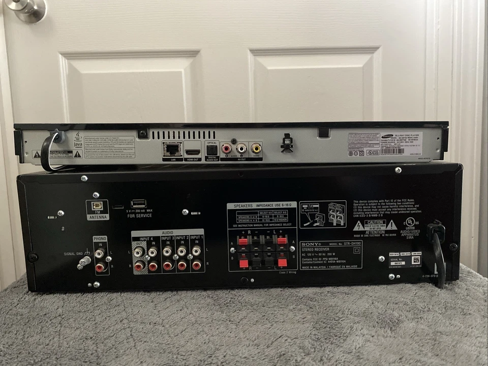 Sony STR-DH190 Home Theater AV HDMI Stereo Receiver & Samsung Blue-Ray Player - Image 2 of 2