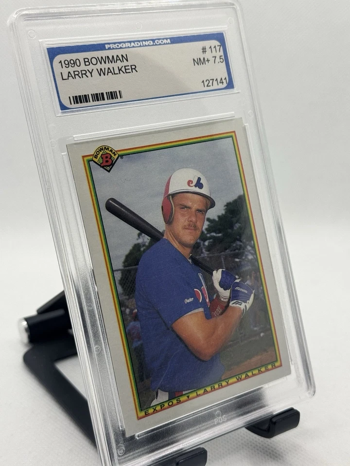 Larry Walker RC 1990 Bowman #117 Montreal Expos PGS 7.5 NM+ - Image 2 of 3
