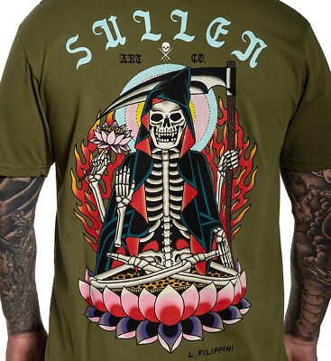 Sullen Clothing ''Lotus Reaper Premium'' Mens tee Art Collective tattoo Green