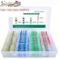 100/340PCS Waterproof Solder Stick Seal Sleeve Heat Shrink Butt Wire Connectors