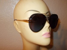 DIFF Eyewear Lenox Blue Gold Frame Blue Polarized Lenses Sunglasses