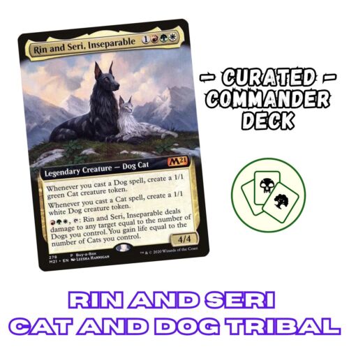 Rin And Seri, Inseparable Custom Deck MTG | Cat And Dog Tribal EDH Deck - Picture 1 of 16